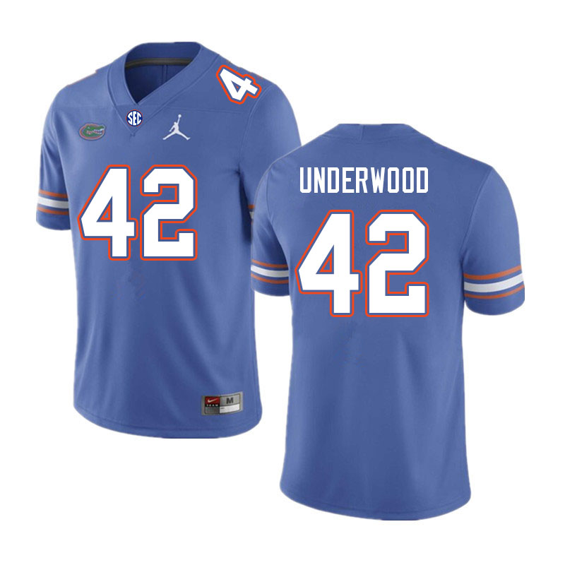 Men #42 Rocco Underwood Florida Gators College Football Jerseys Sale-Royal - Click Image to Close